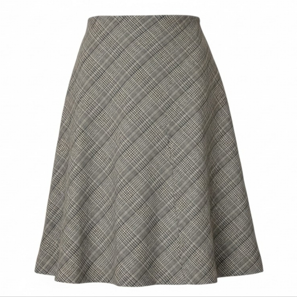 Urban Renewal Plaid A-Line Midi Skirt - Gray Sz Med NWT